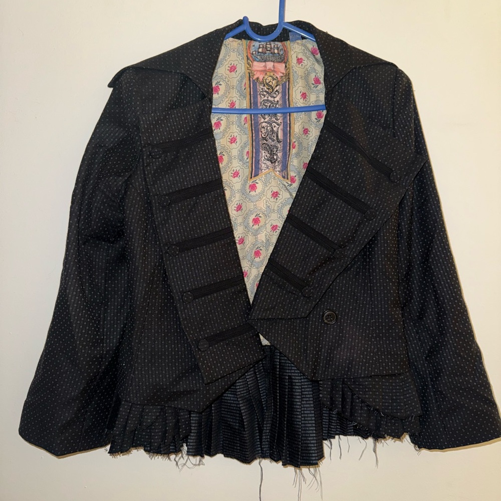 L.A.M.B. Black Blazer with Floral Lining
